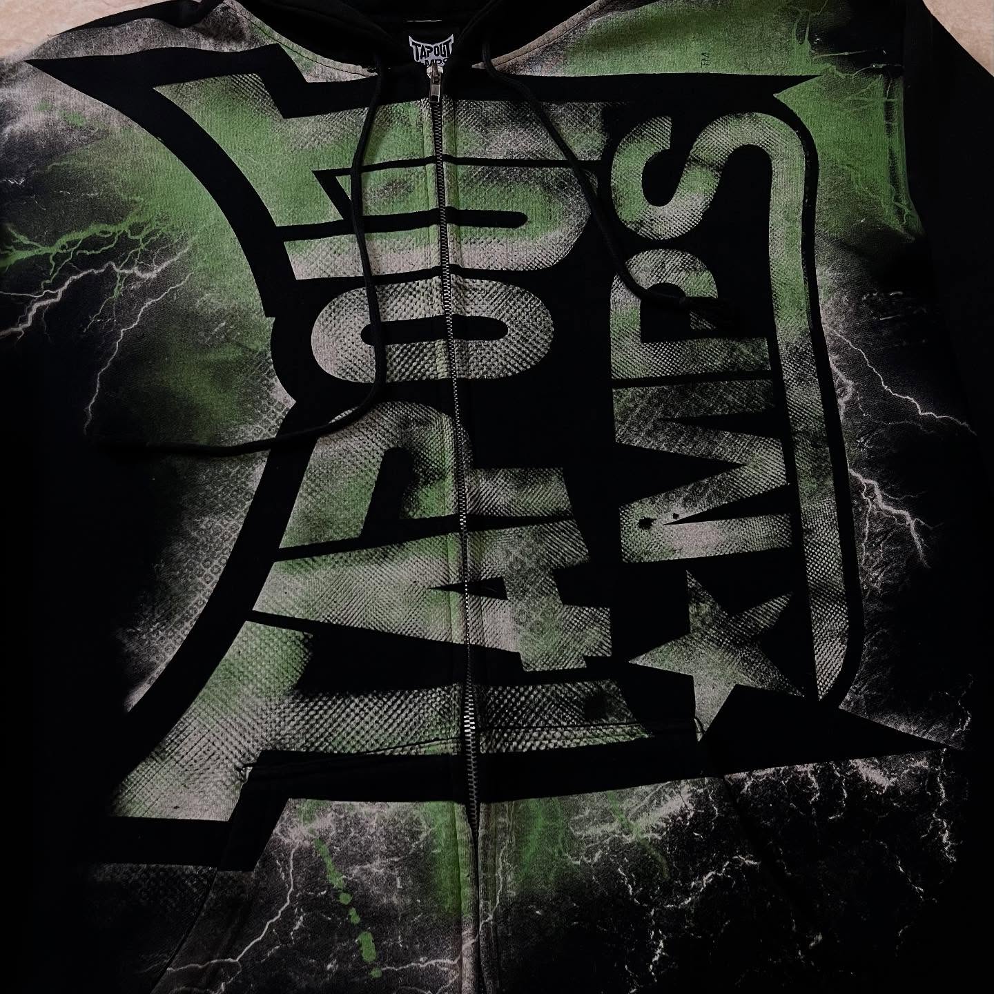 Vintage Green Tapout Print Zip - огляд і ціна Streetwear Brand Y2K